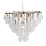 Goccia 6 Light Tear Drop Glass Pendant White - Gold by Uttermost - View 4