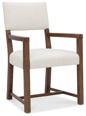 Driftwood Upholstered Arm Chair (Set of 2) Beige / Worn Saddle - Beige / Dark Brown by Hooker Furniture - View 1