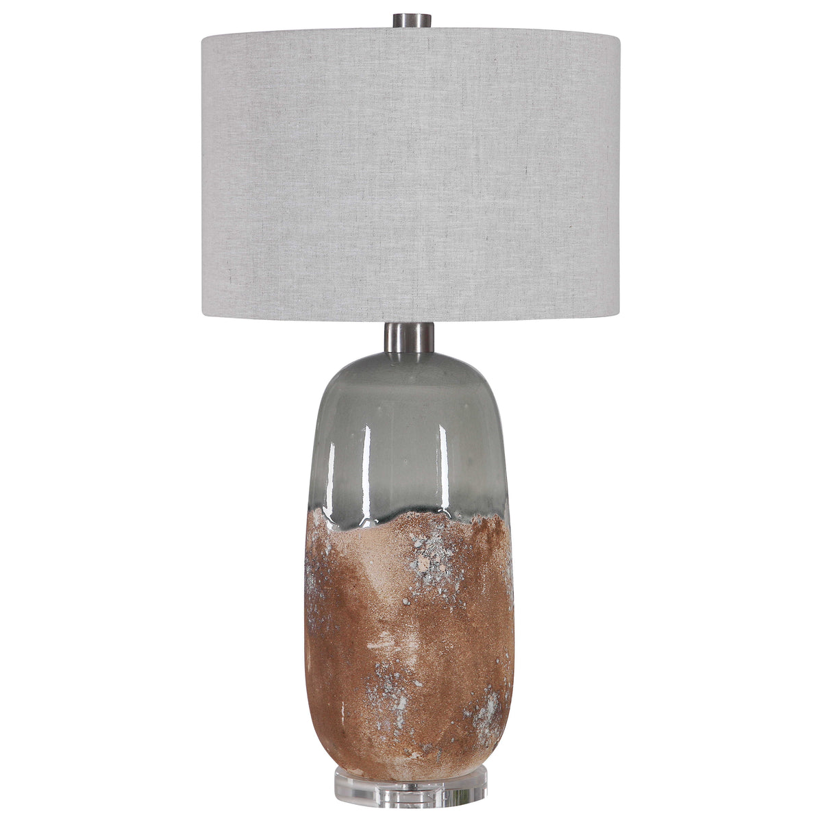 Maggie Ceramic Table Lamp - Light Brown / Silver by Uttermost - View 3