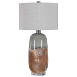 Maggie Ceramic Table Lamp - Light Brown / Silver by Uttermost - View 3