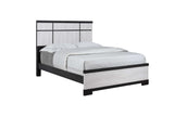 1pc Contemporary Queen Panel Bed Panel-style Headboard Chalk Ebony Finish Wooden