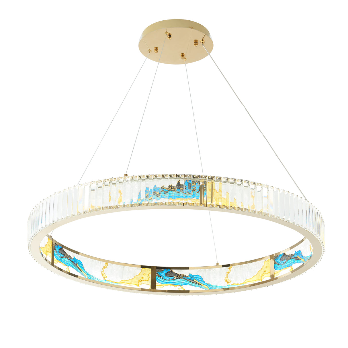 Boeseman's Colorful Chandelier // 1 Tier, Round  | Finesse - Home Elegance USA