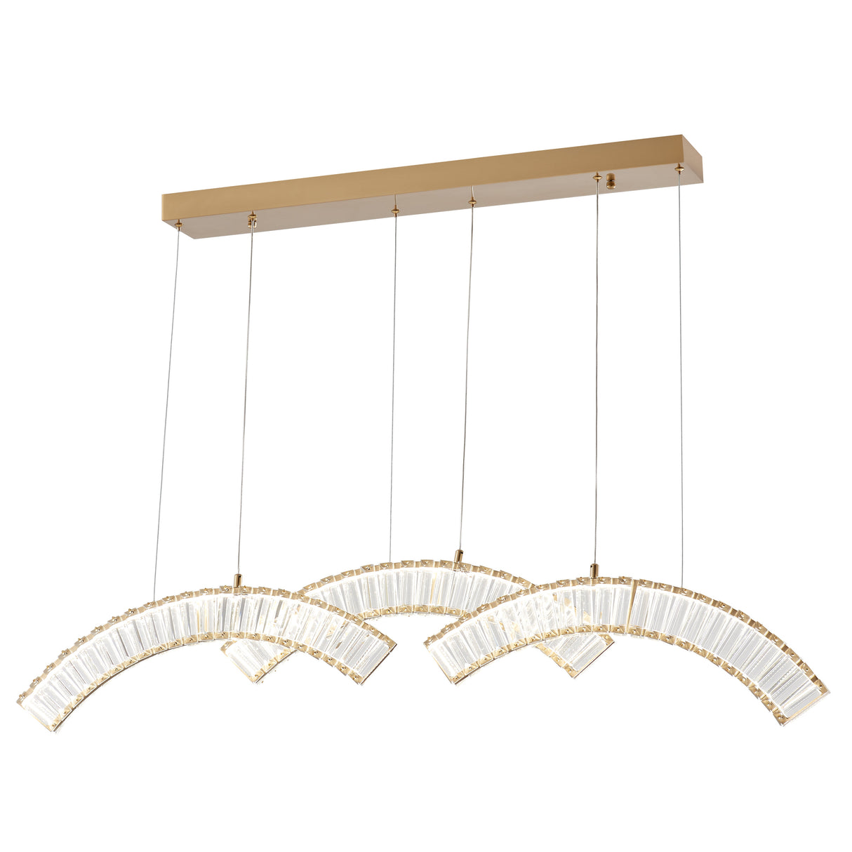 Sanford Triple Chandelier // Brushed Gold  | Finesse - Home Elegance USA