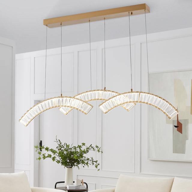 Sanford Triple Chandelier // Brushed Gold  | Finesse - Home Elegance USA