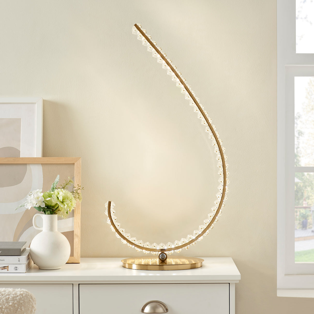 Grace Crystal 16W Table Lamp // Touch & Dimmable (L Gold)  | Finesse
