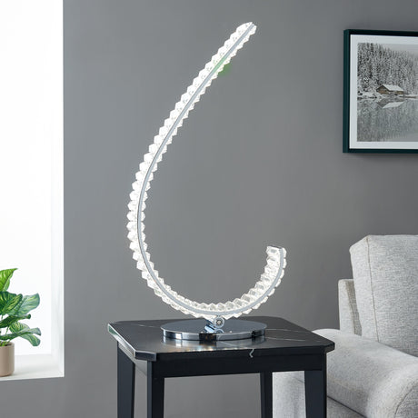 Grace Crystal 16W Table Lamp // Touch & Dimmable (R Chrome)  | Finesse - Home Elegance USA