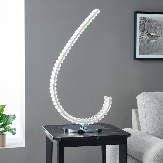Grace Crystal 16W Table Lamp // Touch & Dimmable (R Chrome)  | Finesse - Home Elegance USA
