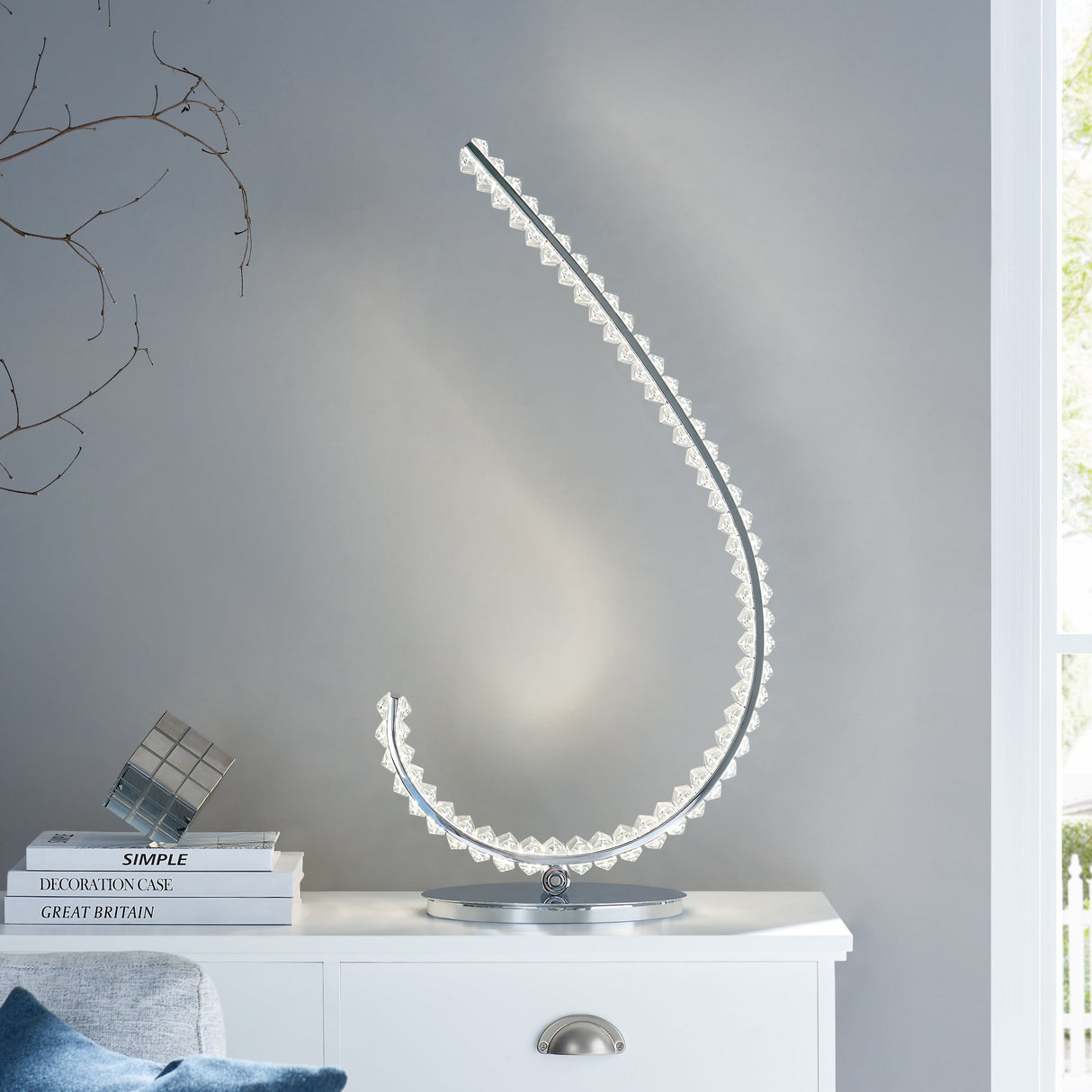 Grace Crystal 16W Table Lamp // Touch & Dimmable (L Chrome)  | Finesse