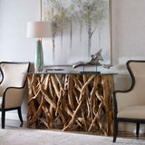 Teak Wood Console - Light Brown by Uttermost - View 4