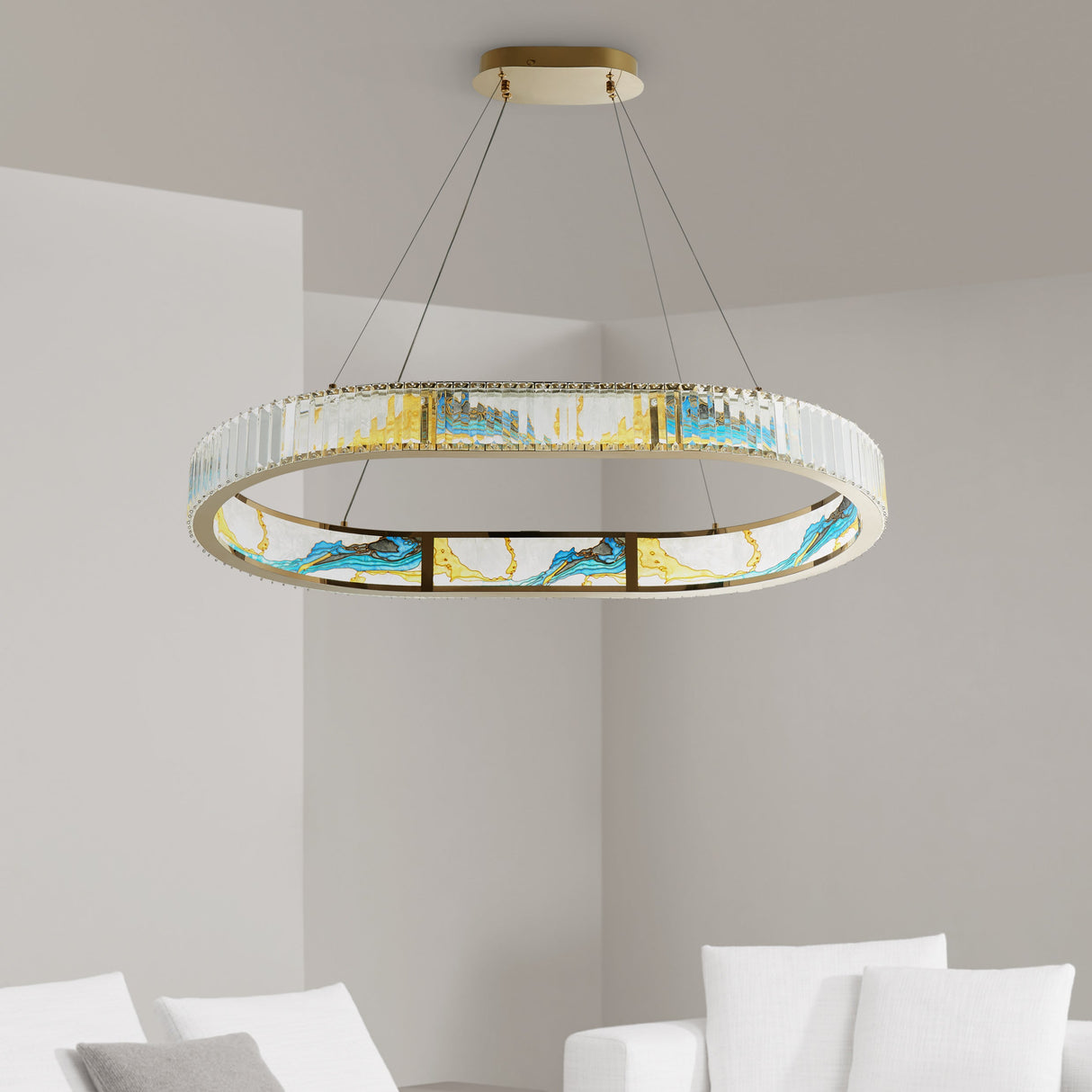 Boeseman's Colorful Chandelier // 1 Tier, Squoval  | Finesse