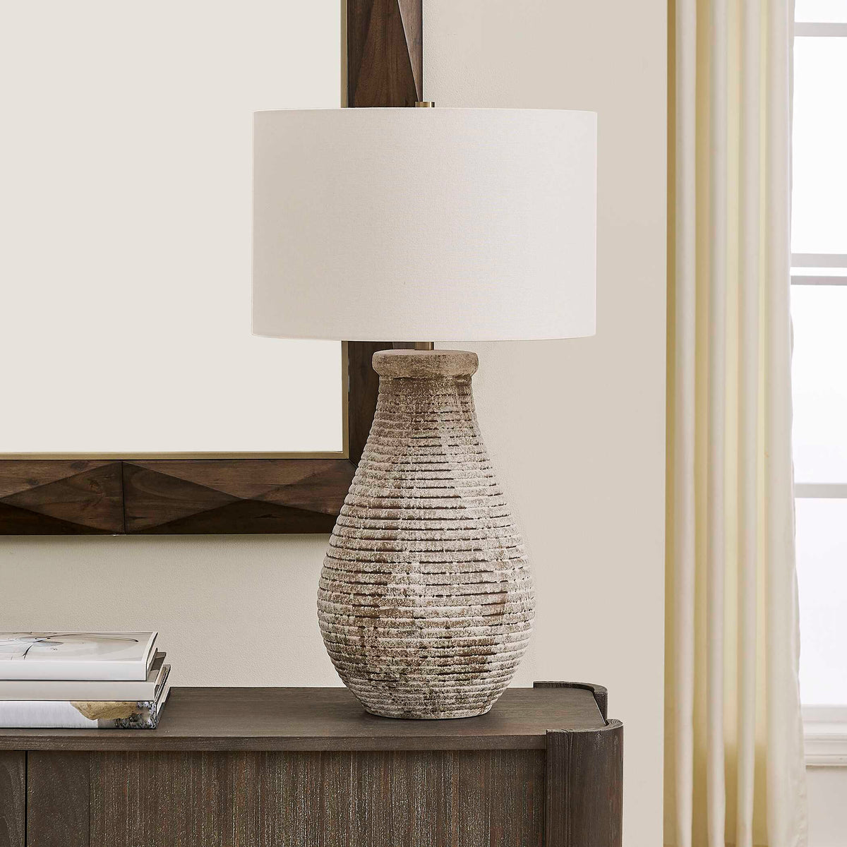 Dorothea Textured Table Lamp Brown / Gray - Light Brown by Uttermost - View 3