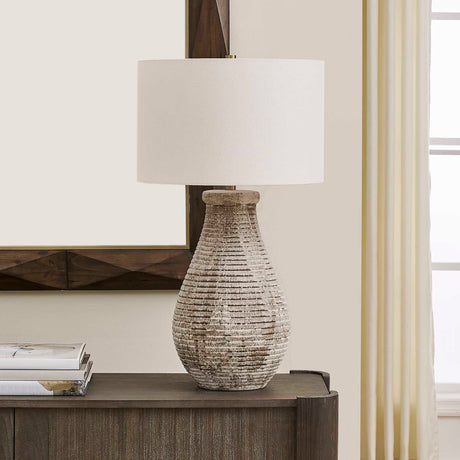 Dorothea Textured Table Lamp Brown / Gray - Light Brown by Uttermost - View 3