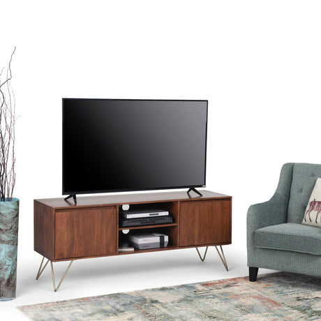 Hunter 60 inch Wide Solid Mango Wood TV Stand in Urban Brown For TVs up to 65 inches - sold by Home Elegance USA