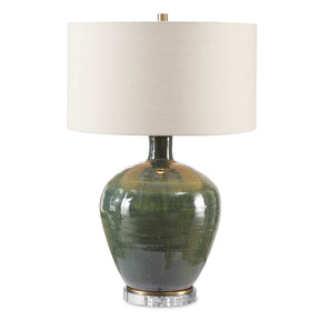 Elva Table Lamp Emerald - Green / Beige by Uttermost - View 1