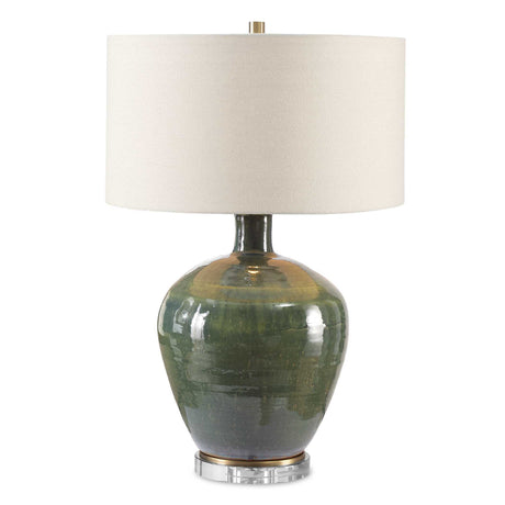 Elva Table Lamp Emerald - Green / Beige by Uttermost - View 1