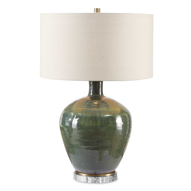 Elva Table Lamp Emerald - Green / Beige by Uttermost - View 1