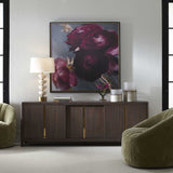 Plum Ranculus Framed Floral Art Black / Gold / Gray / Green / Pink / Purple / Red / White / Yellow - Purple / Gray by Uttermost - View 2
