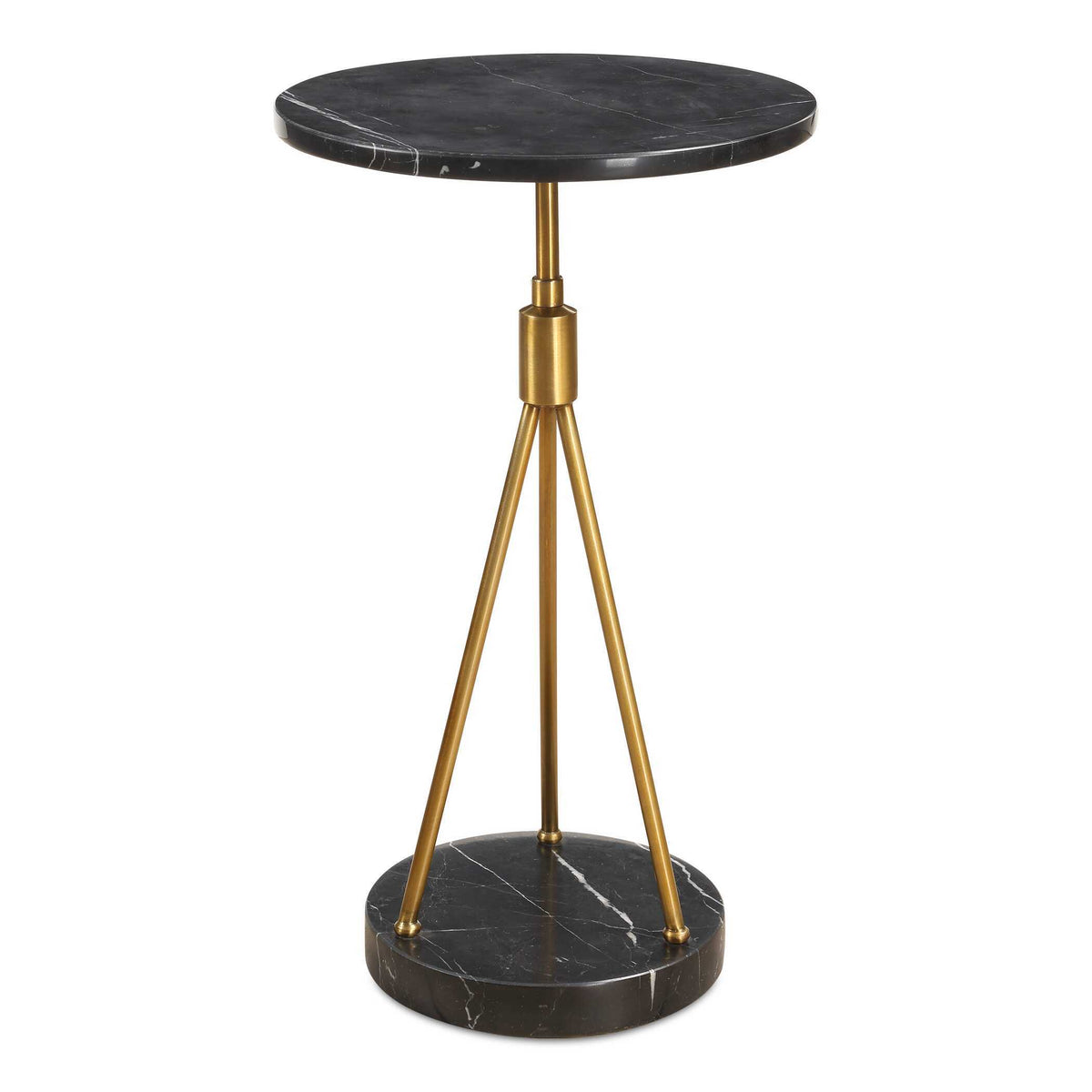 Rosston Marble Accent Table - Black / Gold by Uttermost - View 1