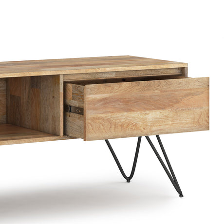 Hunter 68 inch Wide Solid Mango Wood TV Stand in Natural For TVs up to 75 inches - sold by Home Elegance USA