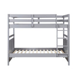 Bunk Bed Full Over Full Gray Finish Sturdy Wood Frame Guard Rails Youth Bedroom Furniture 1pc - sold by Home Elegance USA
