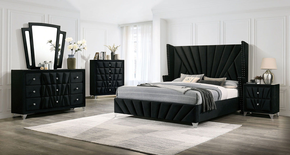 Carissa - Queen Bed & 2 Nightstands & Dresser & Mirror | Home Elegance USA