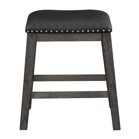 Gray Finish 5pc Counter Height Set Multifunctional Counter Height Table with 4 Stools Black Faux Leather Upholstery Nailhead Trim Dining Room Furniture - sold by Home Elegance USA