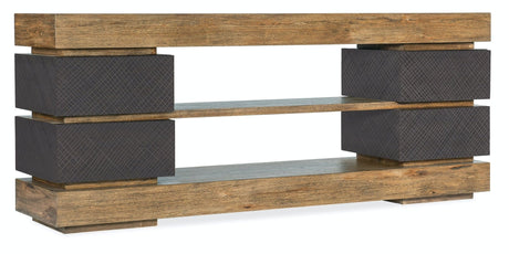 Big Sky Entertainment Console in Charcoal and Natural Hickory Finish – Hooker Furniture