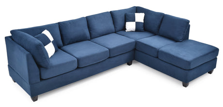 Malone G630B-SC Sectional (Without Ottoman) , NAVY BLUE - sold by Home Elegance USA