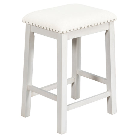 TOPMAX Rustic Farmhouse Dining Room Wooden Bar Table Set with Stools and Chairs, White, Rubberwood and MDF - sold by Home Elegance USA