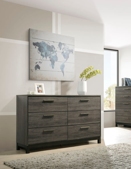 Ioana Antique Grey Finish Wood Bed Room Set, Queen Size Bed, Dresser, Mirror, Night Stand - sold by Home Elegance USA