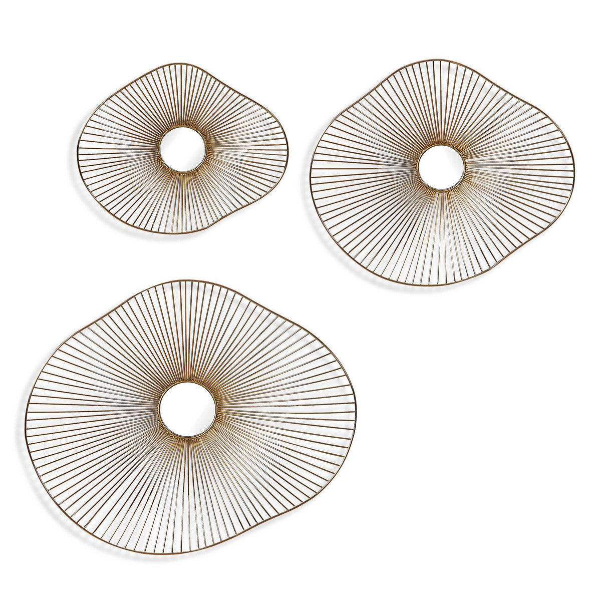 Avarie Metal Wall Art (Set of 3) - Gold by Uttermost - View 1