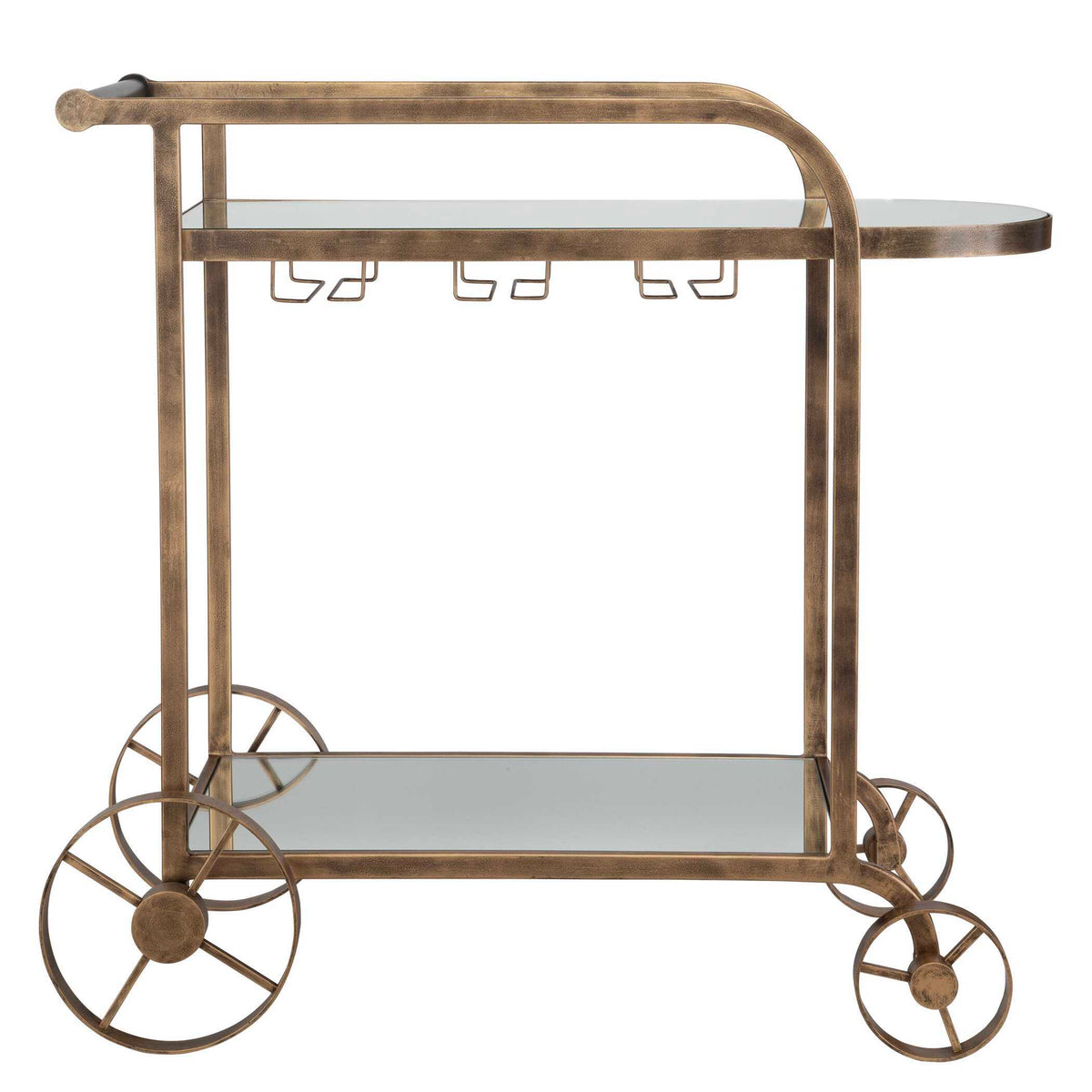 Carrinho Antique Bar Cart Brass - Bronze by Uttermost - View 4