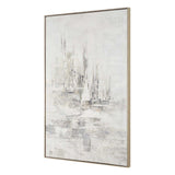 Hours In Silence Abstract Art - Gray / White by Uttermost - View 3