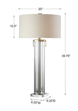 Monette Tall Cylinder Lamp - Silver / Beige by Uttermost - View 3