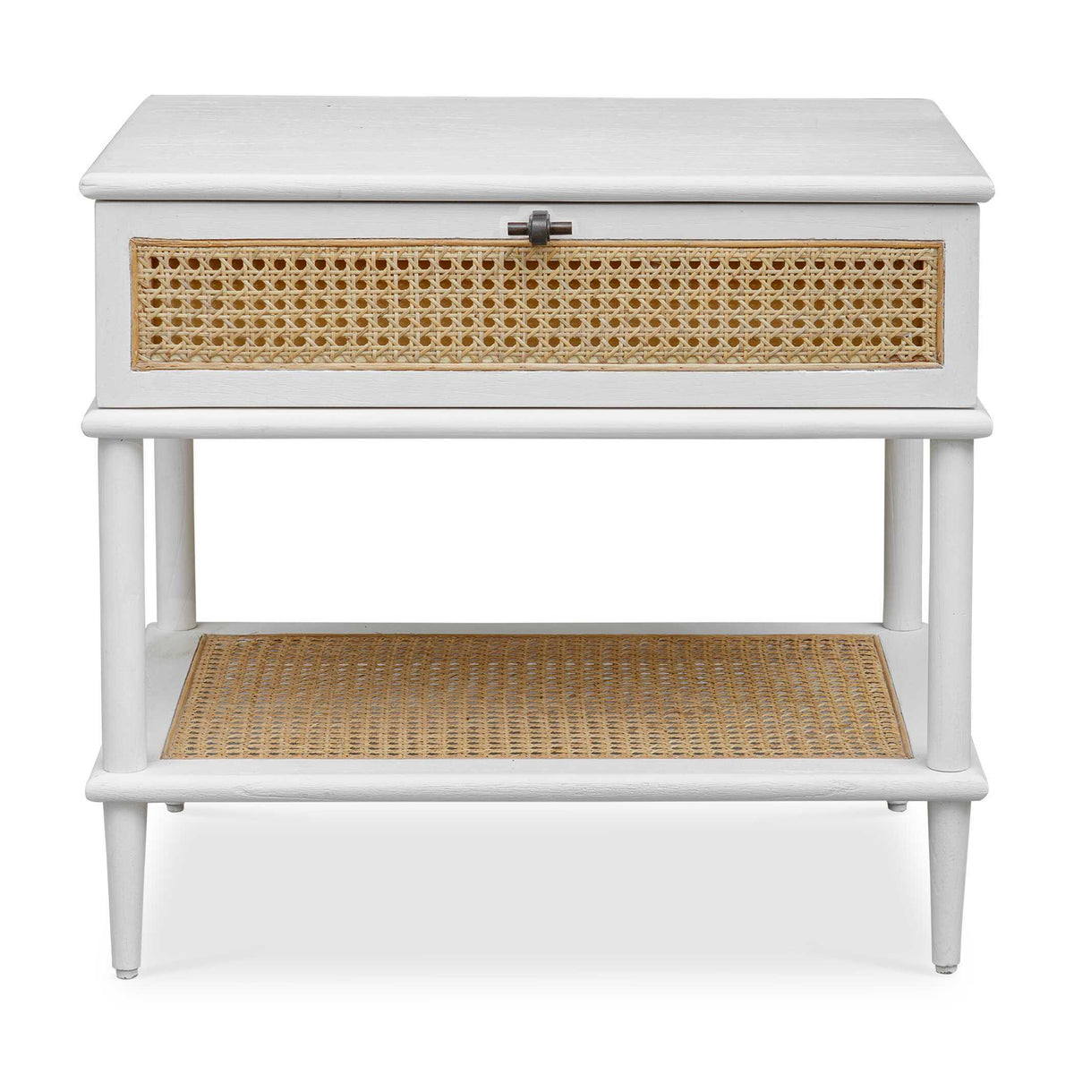 Coast Rattan Side Table White / Woodtone - White / Light Brown by Uttermost - View 1