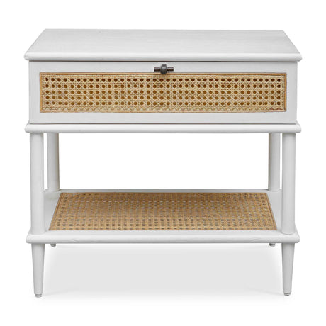 Coast Rattan Side Table White / Woodtone - White / Light Brown by Uttermost - View 1