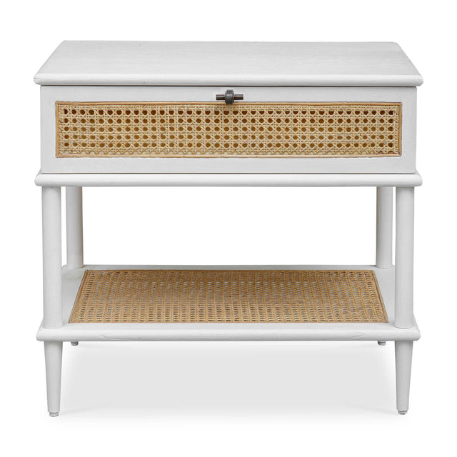 Coast Rattan Side Table White / Woodtone - White / Light Brown by Uttermost - View 1