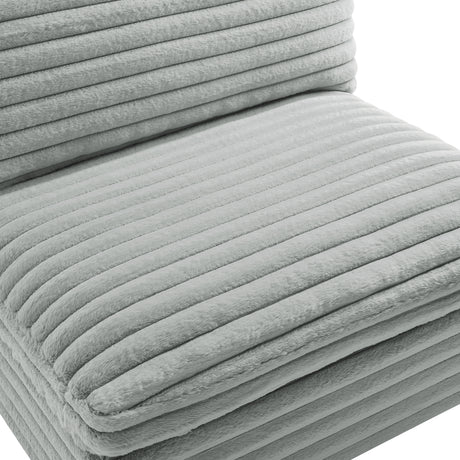 Jenny 6-Piece Modular Sectional in Ultra Plush Gray Polyester Cord-Like Fabric - sold by Home Elegance USA