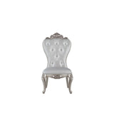 Acme - Gorsedd Side Chair (Set-2) 67442 Cream Fabric & Golden Ivory Finish