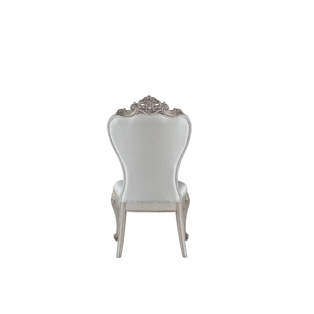 Acme - Gorsedd Side Chair (Set-2) 67442 Cream Fabric & Golden Ivory Finish