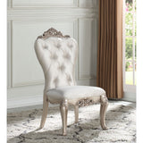 Acme - Gorsedd Side Chair (Set-2) 67442 Cream Fabric & Golden Ivory Finish