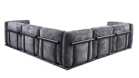 120' length , Fashionable modular sofa with iron and wood frame chenille sofa, Dark Gray ,uitable for living room - sold by Home Elegance USA