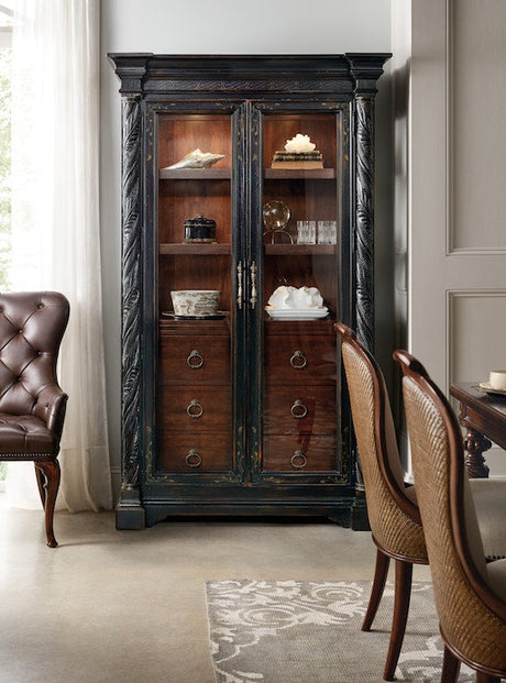 Charleston Display Cabinet Black Cherry – Hooker Furniture - sold by Home Elegance USA