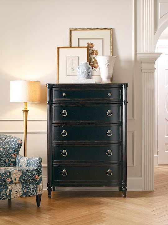 Charleston Five-Drawer Chest Black Cherry Finish – Hooker Furniture - Home Elegance USA