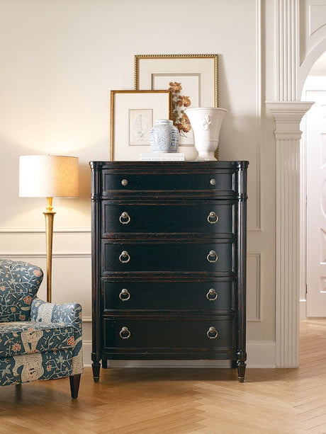 Charleston Five-Drawer Chest Black Cherry Finish – Hooker Furniture - sold by Home Elegance USA