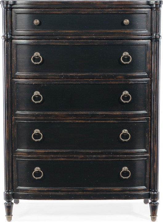 Charleston Five-Drawer Chest Black Cherry Finish – Hooker Furniture - Home Elegance USA