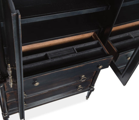 Hooker Furniture Charleston Jewelry Armoire – Black Cherry Traditional Storage Cabinet - sold by Home Elegance USA