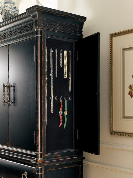 Hooker Furniture Charleston Jewelry Armoire – Black Cherry Traditional Storage Cabinet - sold by Home Elegance USA