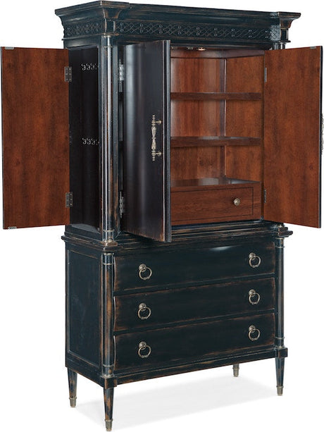 Hooker Furniture Charleston Jewelry Armoire – Black Cherry Traditional Storage Cabinet - sold by Home Elegance USA