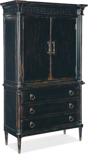 Hooker Furniture Charleston Jewelry Armoire – Black Cherry Traditional Storage Cabinet - sold by Home Elegance USA